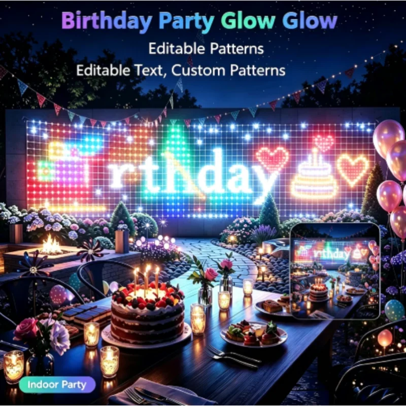 Lighting Christmas Decor - RGBIC LED Dış Mekan File Işıklar,