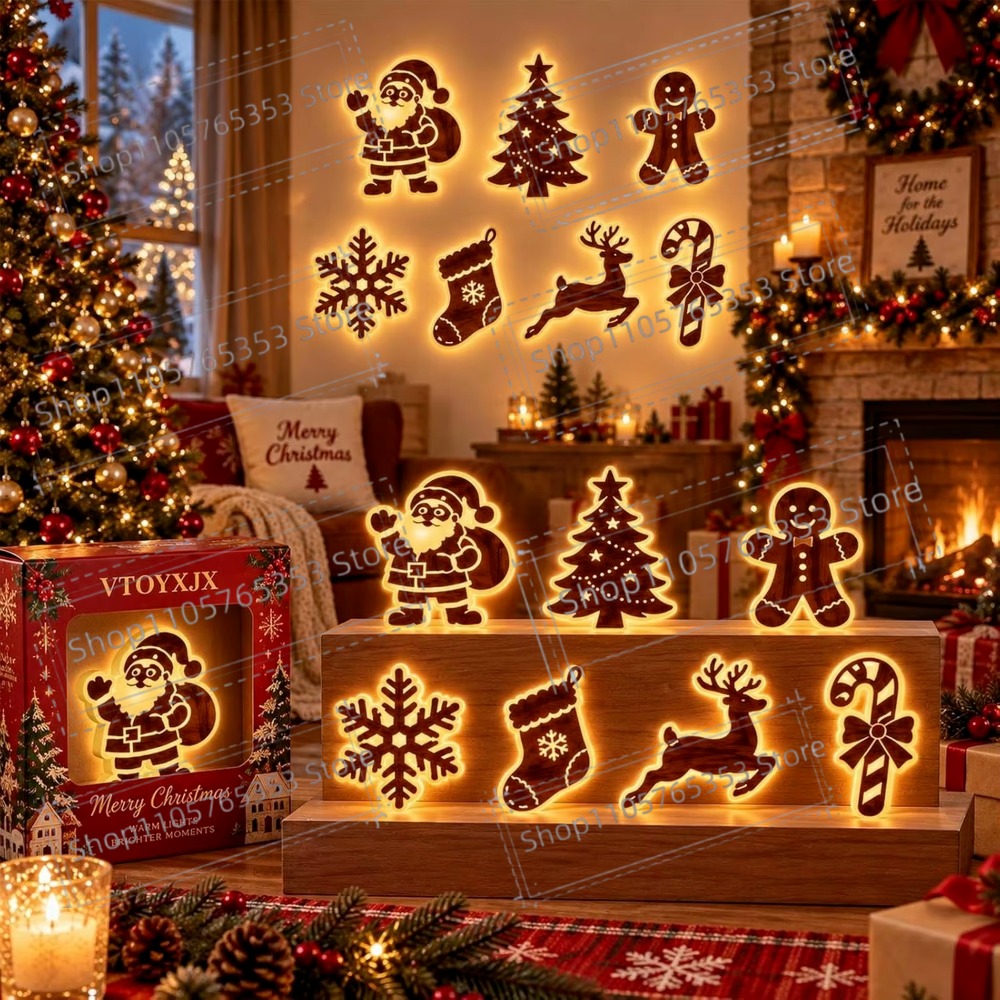 Up Lighting Decor - 2027 Ren Geyiği Işıltılı Noel Süsü,
