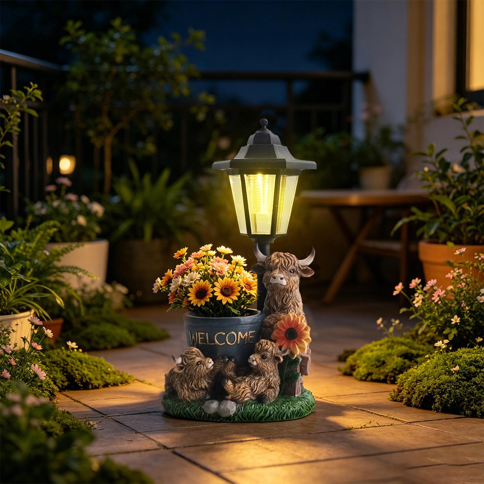 Up Lighting Decor - Güneş Enerjili Bahçe Hayvanları, Dekoratif Reçine