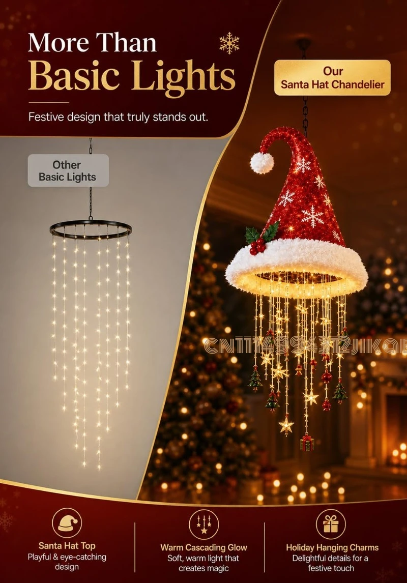Işıklı Noel Baba Şapkası Şekli - Lighting Christmas Decor incelemesi ve fiyatı
